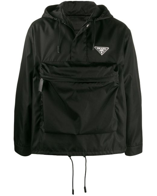 Prada Black Large Pocket Windbreaker Jacket for men