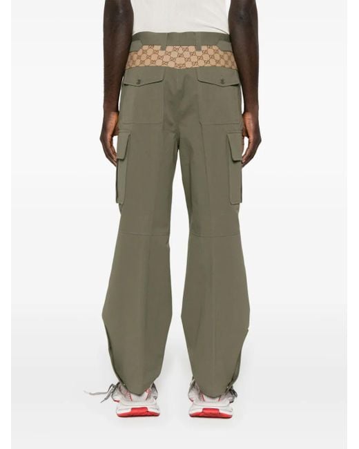 Gucci Mid Waist Cargo Broek Met Vlakken in het Green voor heren