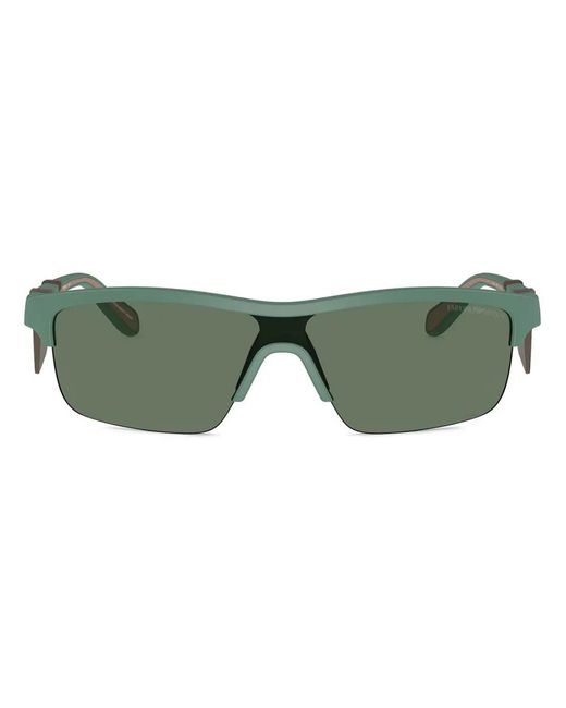 Emporio Armani Green Shield-Frame Sunglasses for men
