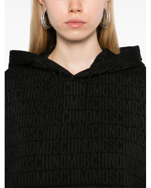 Moschino Black Logo-Print Hoodie