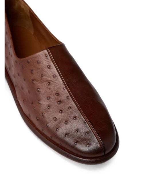 Marsèll Brown Stesa Ostrich-Effect Panelled Loafers for men