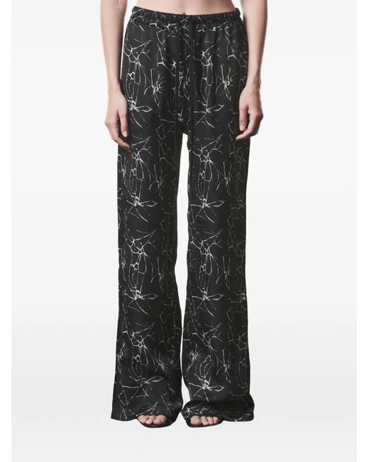 Thom Krom Black Marble Print Trousers
