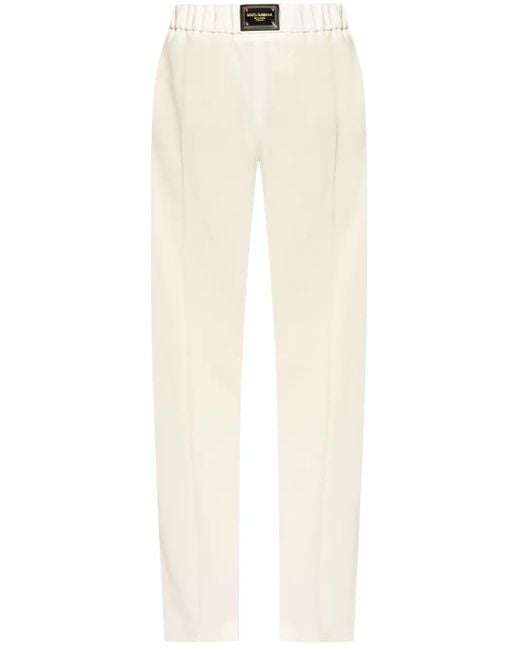 Dolce & Gabbana White High-Waisted Pants
