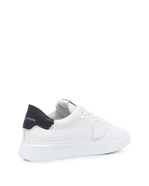 Philippe Model White Temple Logo-Patch Sneakers for men