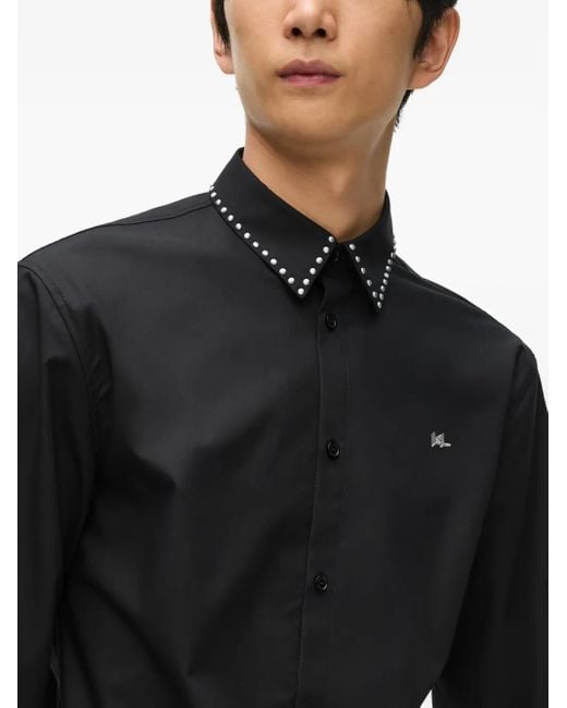 Karl Lagerfeld Black Karl Dna Studded Shirt for men