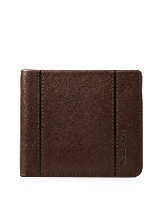 Piquadro Brown Debossed-Logo Bi-Fold Wallet