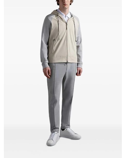 Paul & Shark Gray Hooded Zip Jacket for men