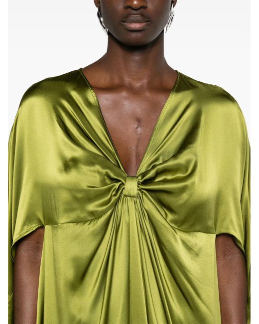 Taller Marmo Green Azores Silk-Satin Dress