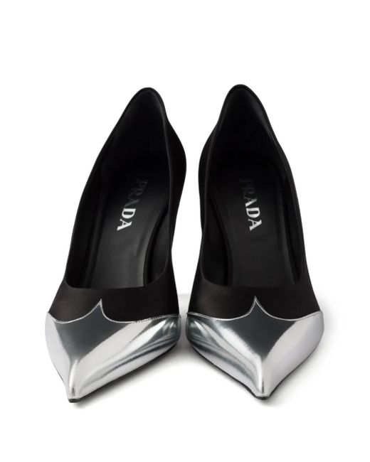 Prada 85mm サテン パンプス Black