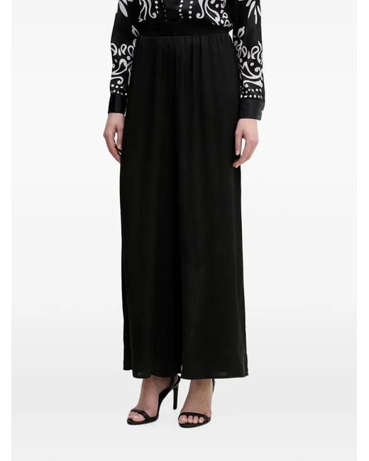 Morgan Black Elasticated-Waist Palazzo Pants