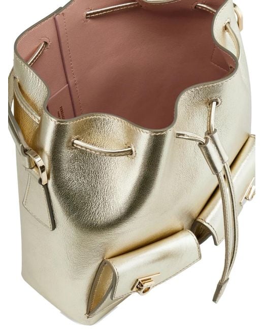 Ferragamo White Multipocket Bucket Bag