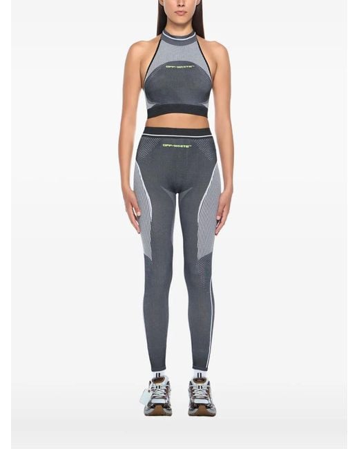 Off-White c/o Virgil Abloh Blue Race Logo Arrow Seamless Sports Bra