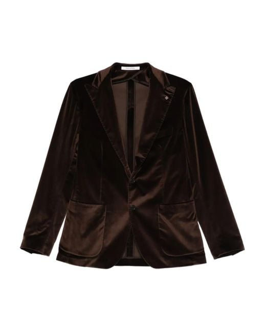 Blazer con bolsillo de parche Tagliatore de hombre de color Black