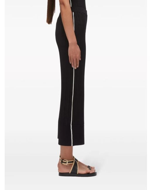 3.1 Phillip Lim Blue Piped-Trim Flared Trousers