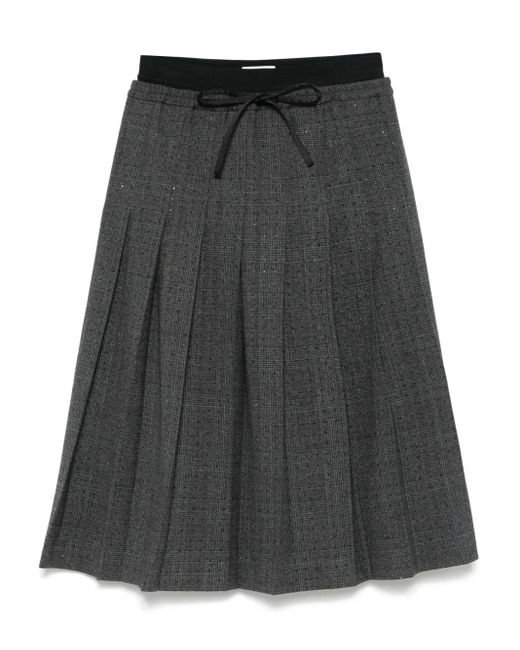 Sandro Gray Pleated Midi Skirt