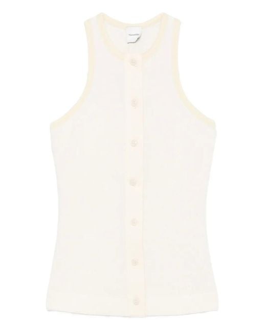Nanushka Geribbelde Top in het White