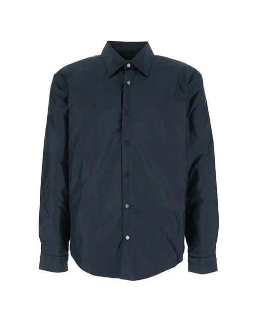 Boss Blue Regular-Fit Overshirt With Padding for men