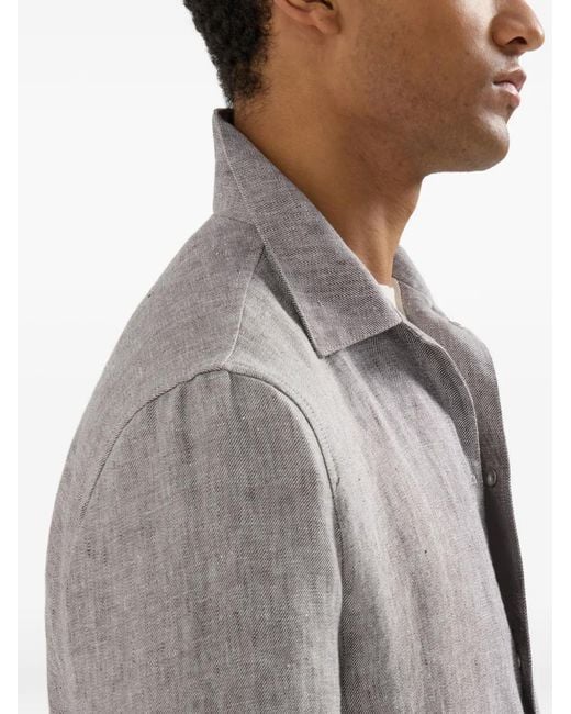 Brunello Cucinelli Gray Linen Jacket For for men
