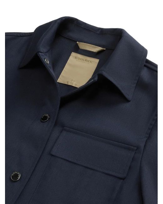 Woolrich Blue Drawstring Overshirt