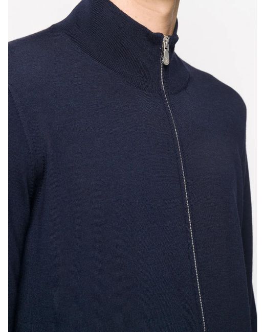 Brunello Cucinelli Trui Met Rits in het Blue voor heren