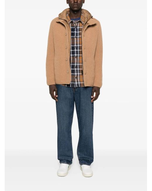 Herno Natural Hooded Ribbed-Knit Jacket for men