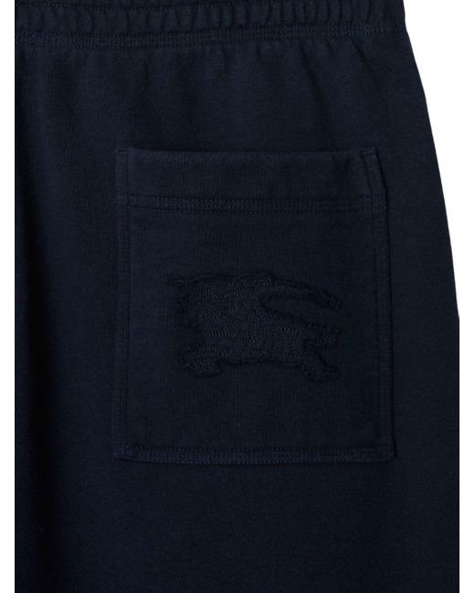 Burberry Blue Logo-appliqué Cotton Track Pants for men