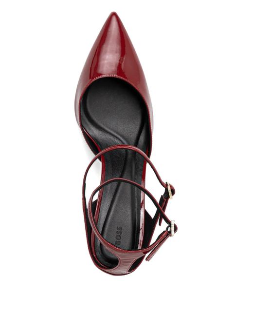 Boss Red 70mm Ankle-strap Pumps
