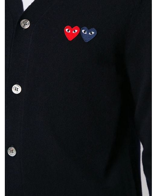COMME DES GARÇONS PLAY Black Embroidered Logo Cardigan for men