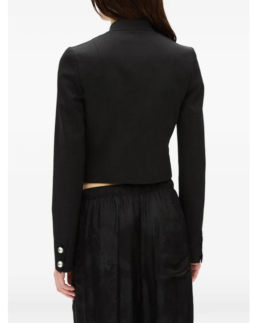 Ann Demeulemeester Black Bab Stand-Collar Button-Up Jacket