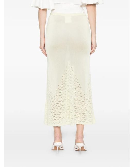Paris Georgia Yellow Amelia Openwork Midi Skirt