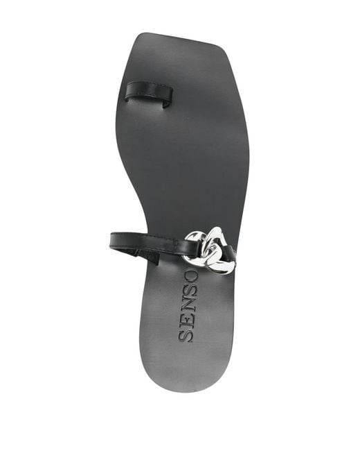 Senso White Ganne Buckle-Detail Leather Sandals