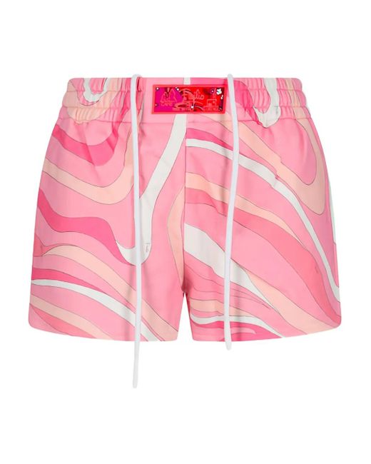 Emilio Pucci Pink Swirl-Print Shorts
