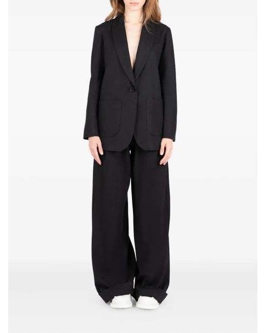 Societe Anonyme Black Single-Button Patch-Pocket Blazer