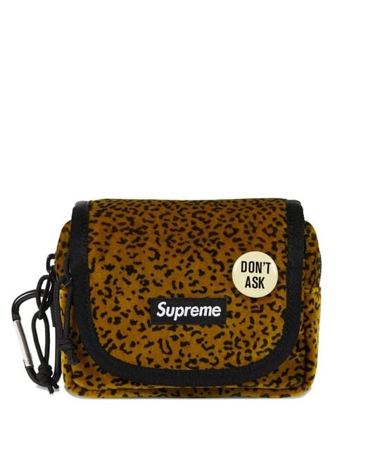 Supreme Black Leopard Belt Bag for men