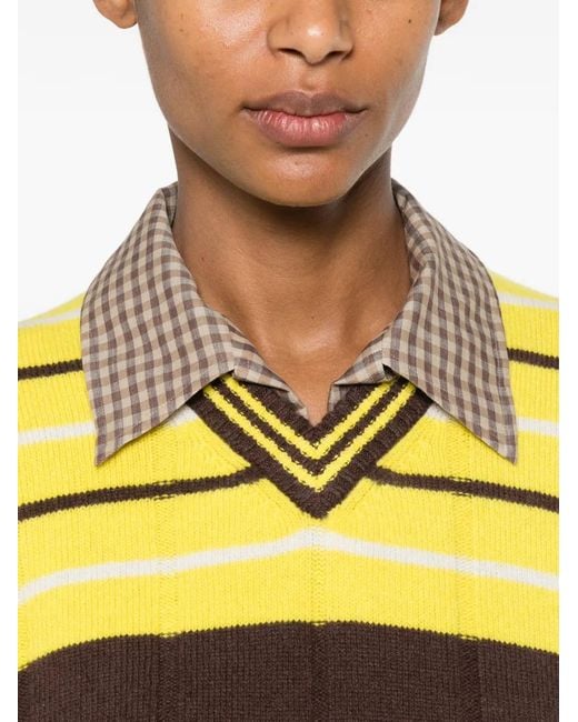Pull Rayé À Col V MERYLL ROGGE en coloris Yellow