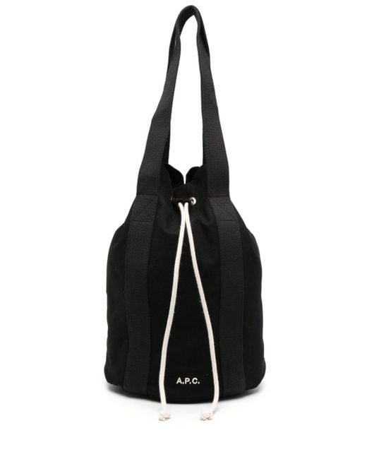 Sac cabas Angelo à logo brodé A.P.C. en coloris Black