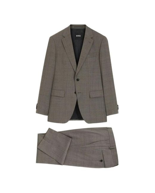 Boss Gray H-Huge Two-Piece Slim-Fit Suit for men