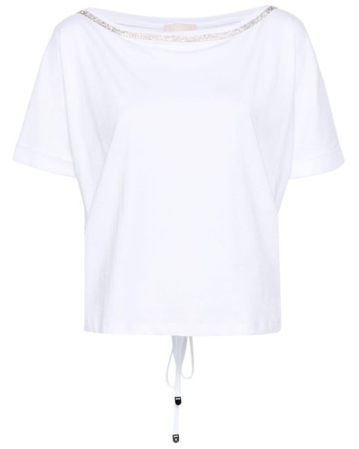 Liu Jo White Open-back Cotton T-shirt