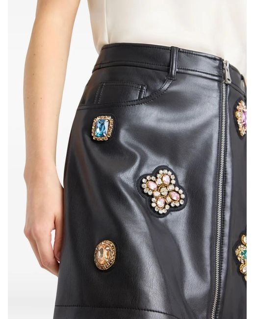 Cinq À Sept Black Baroque Patches Genevieve Skirt