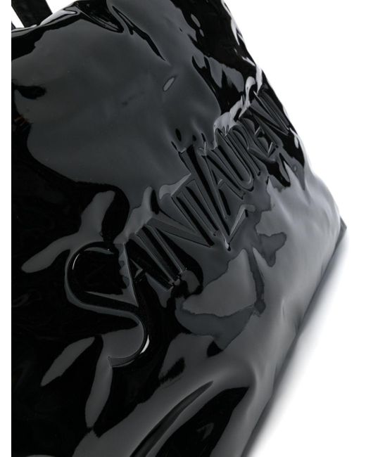 メンズ Saint Laurent ロゴ トートバッグ Black