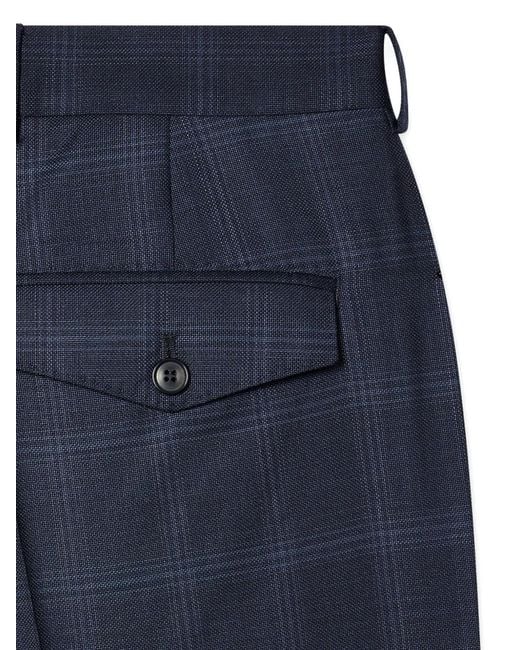 Paul Smith Blue Checked Pleated Trousers for men