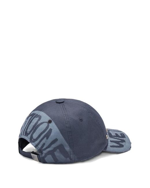we11done Blue Studded Distressed Baseball Cap for men