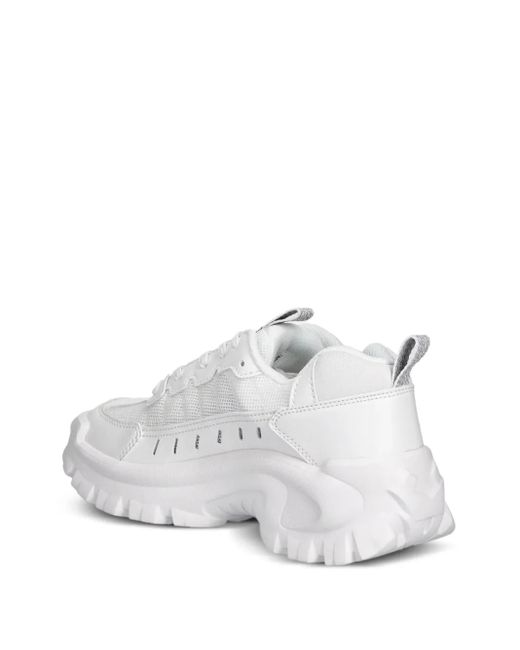 Caterpillar White Intruder Lace-Up Chunky Sneakers for men