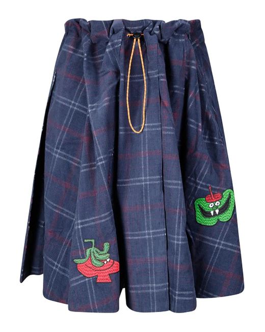 Brain Dead Blue Tartan Midi Skirt