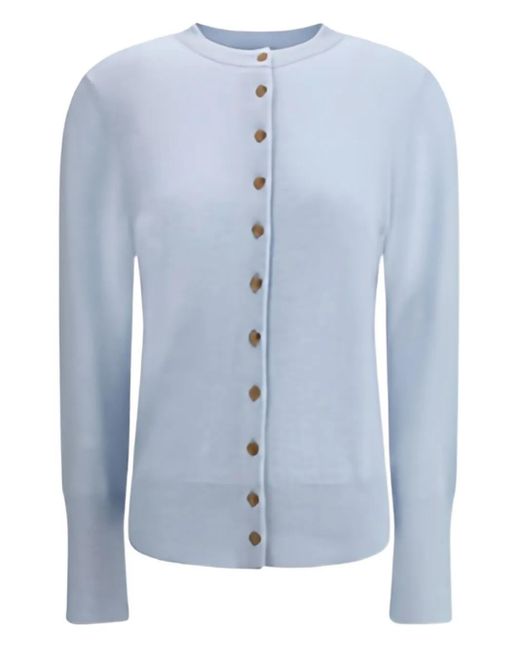 Lisa Yang Blue The Nellia Cardigan mit Knopfmanschetten