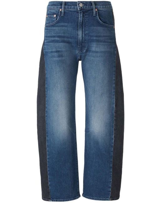 Mother Blue Wide-Leg Jeans