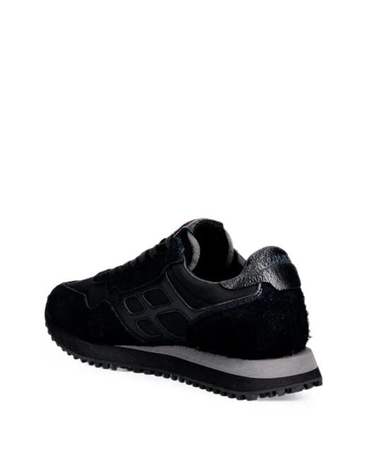 Napapijri Black Element Panelled Logo-Patch Sneakers for men