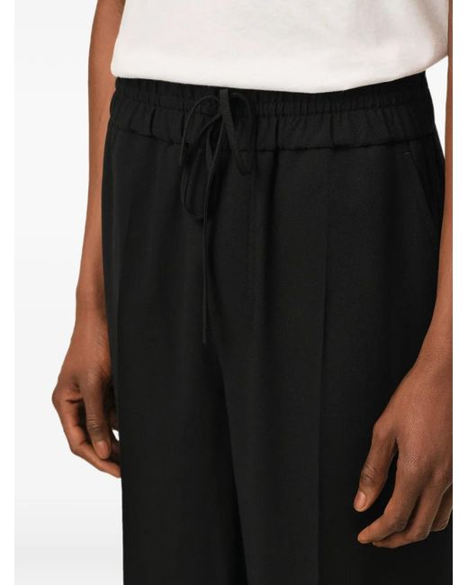 AMI Black Large Elasticated Wool Bermuda Shorts for men