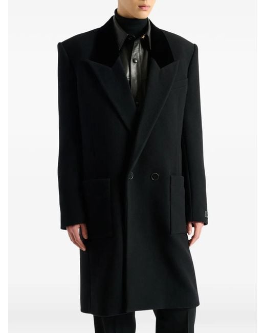 Abrigo Largo Balmain de hombre de color Black