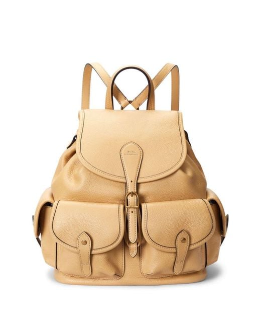 Polo Ralph Lauren Natural Flap-pocket Leather Backpack